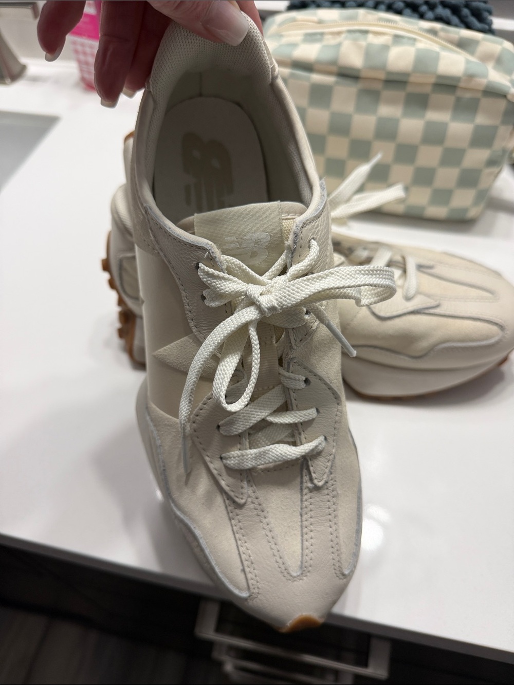 New Balance Women's Cream/Tan Retro Runner Sneakers - Picture 2 of 3